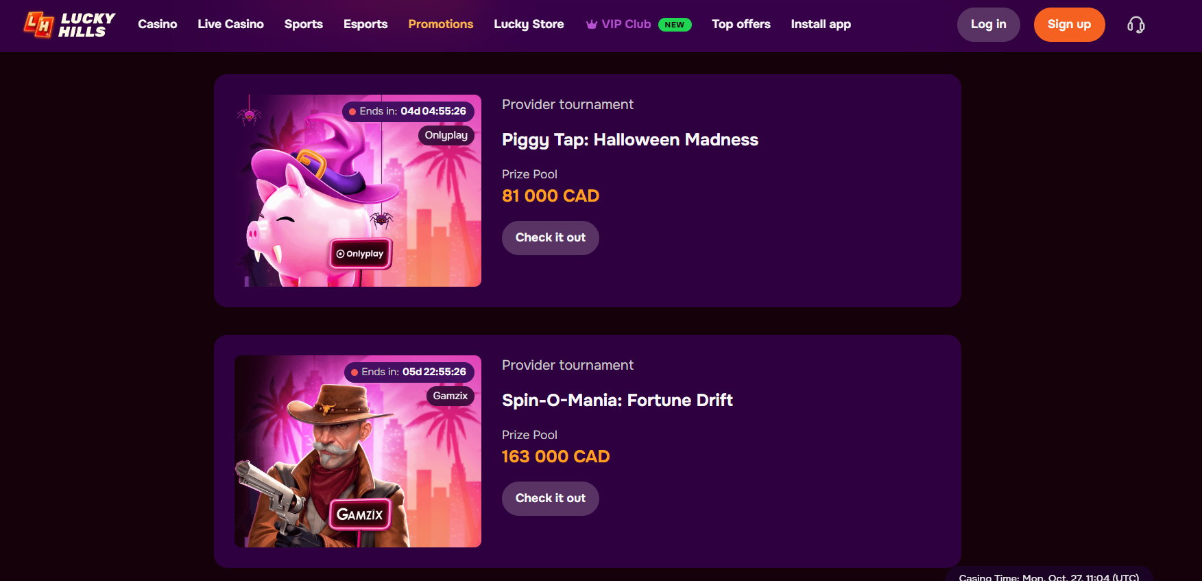 claim LuckyHills Casino registratiebonus promotie